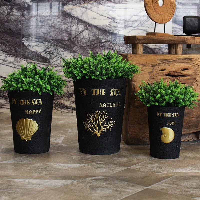 Chậu Cây Resin Chậu cây resin cỡ lớn phong cách châu Âu vintage, chậu trang trí khách sạn, showroom và sảnh (RG-255)