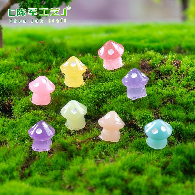 Phụ Kiện Tiểu Cảnh Nấm phát sáng bảy màu trang trí chậu cây rêu DIY (ZC-920)