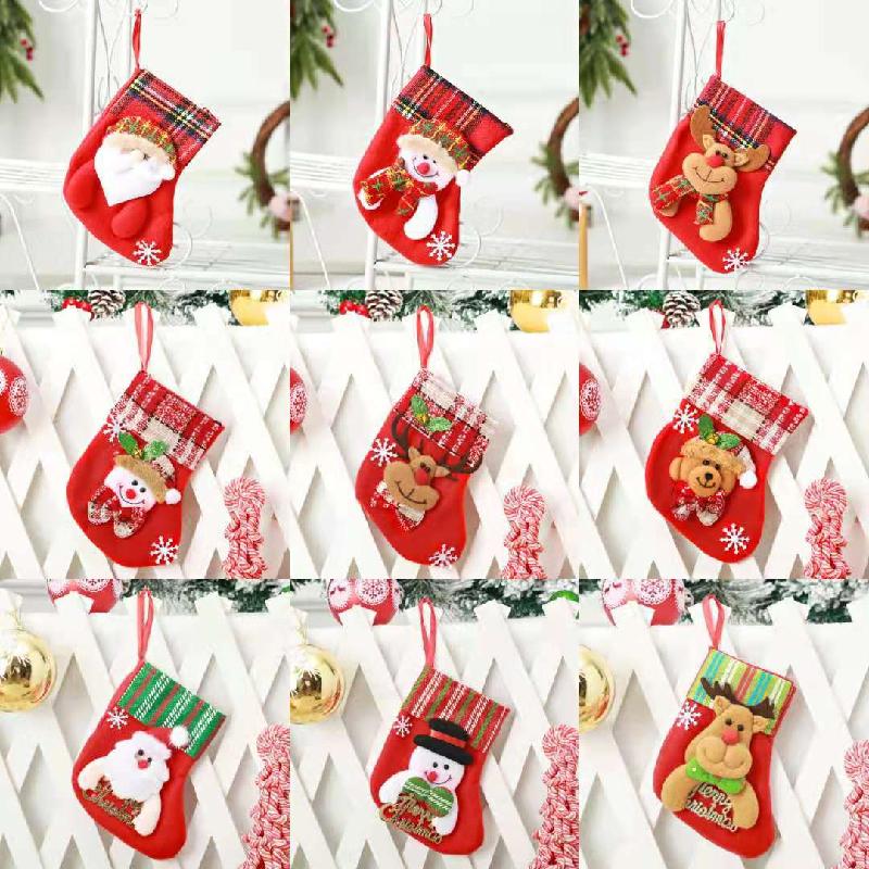 Trang Trí Noel Túi quà Giáng Sinh: tất Santa, túi quà nhỏ, bao đựng kẹo, trang trí cây thông Noel, móc treo trang trí.