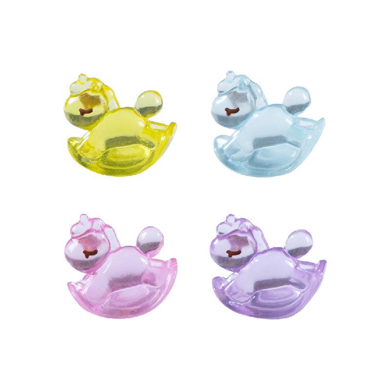 Tiểu cảnh ngựa gỗ cầu vồng phát sáng DIY, phụ kiện tiểu cảnh mini resin cute (ZC-1092)