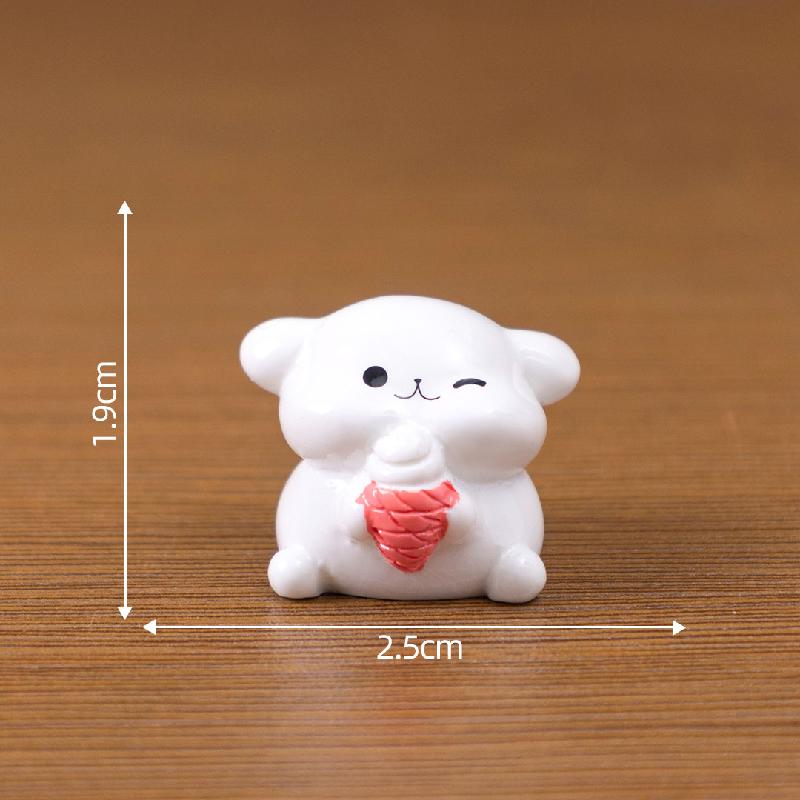 Tiểu cảnh cún trắng nằm DIY, phụ kiện tiểu cảnh mini xe bàn resin garden đáng yêu cute (ZC-1418)