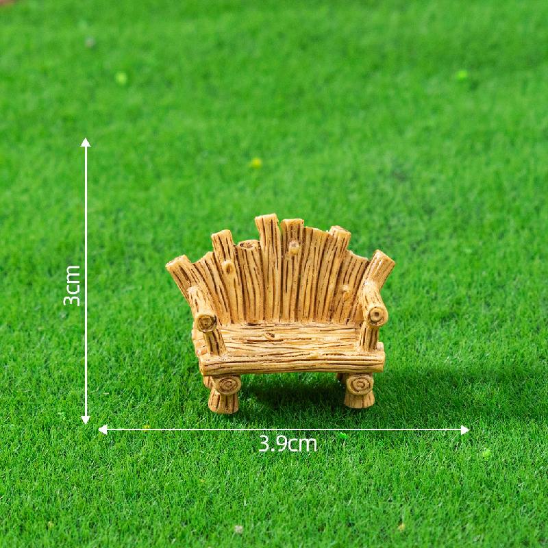 Gốc cây, ghế gỗ, viên gạch sân vườn mini DIY, phụ kiện tiểu cảnh sáng tạo bàn (ZC-33)