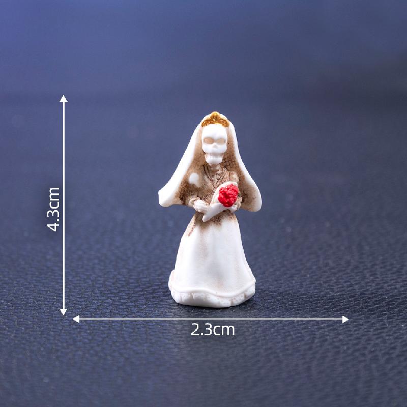 Cặp xương sọ Halloween, tiểu cảnh DIY, phụ kiện bàn mini đáng yêu (ZC-97)