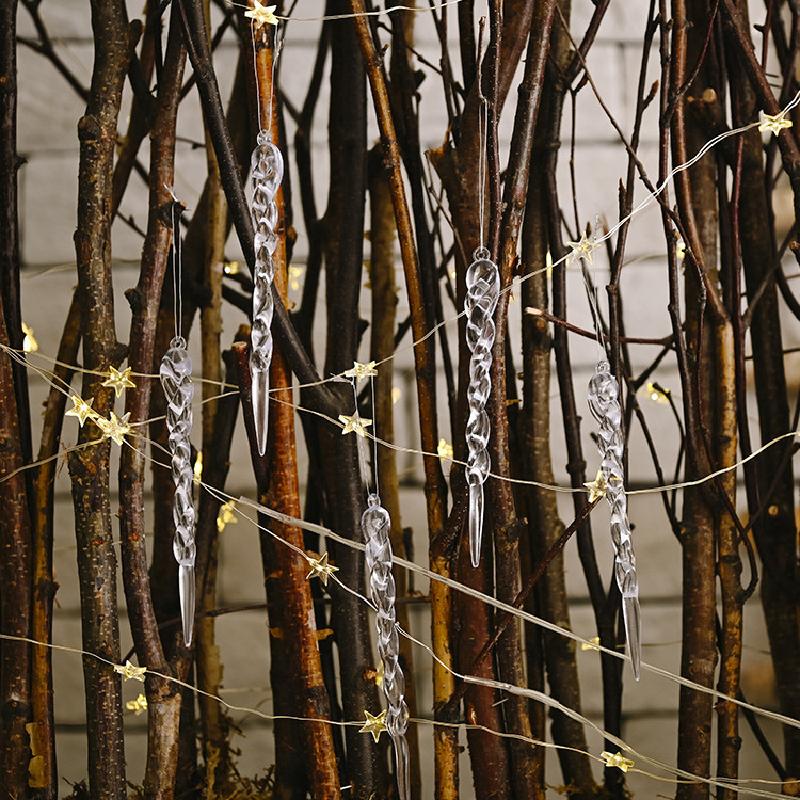 Trang Trí Noel Đồ trang trí Giáng Sinh: móc treo hình que đá trong suốt, mới, trang trí cây thông, móc vặn xoắn.