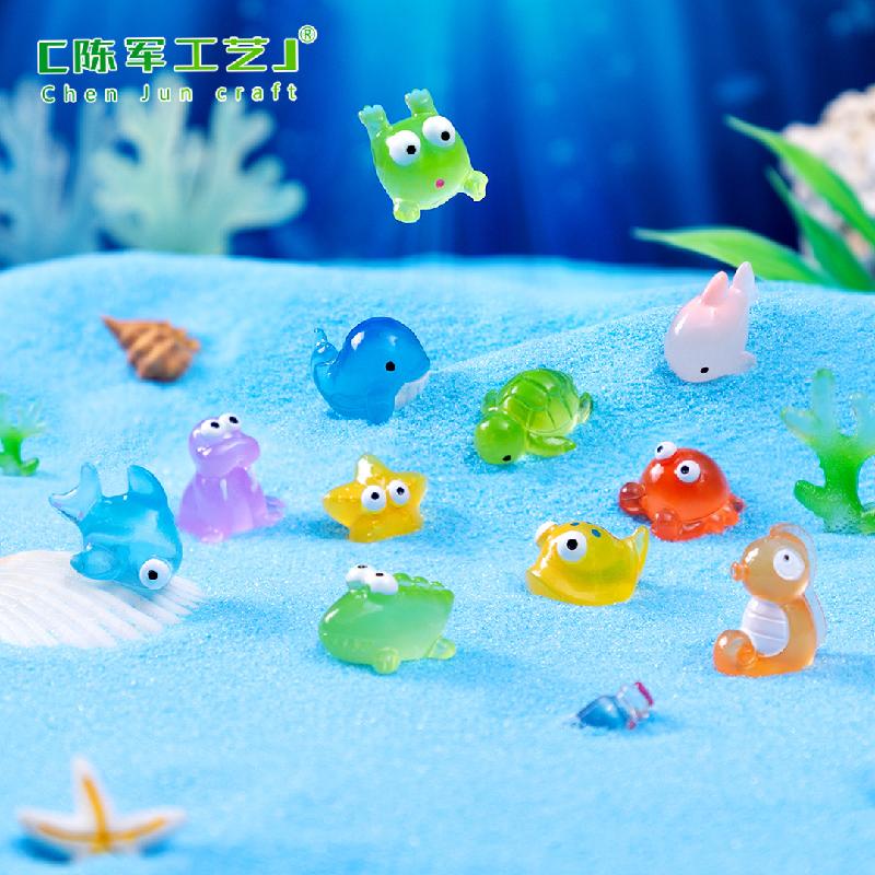 Phụ Kiện Tiểu Cảnh 微景观创意海洋动物海豚螃蟹生态瓶 DIY装饰品配件迷你桌面小摆件