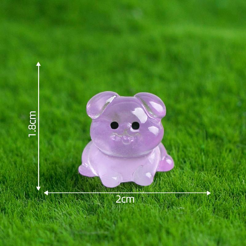 Tiểu cảnh chó Pug phát sáng DIY, phụ kiện tiểu cảnh mini bàn treo garden cute (ZC-1100)