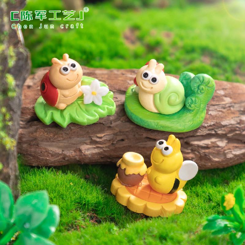 Phụ Kiện Tiểu Cảnh 微景观创意小昆虫小蜜蜂蜗牛园艺造景 DIY装饰品挂配件迷你小摆件