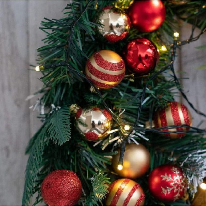 Trang Trí Noel Bộ quà trang trí Giáng Sinh: bóng điện phân 4CM, 50 cái, bao gồm bóng vẽ màu, hoa và trang trí cho cây thông và đám cưới.