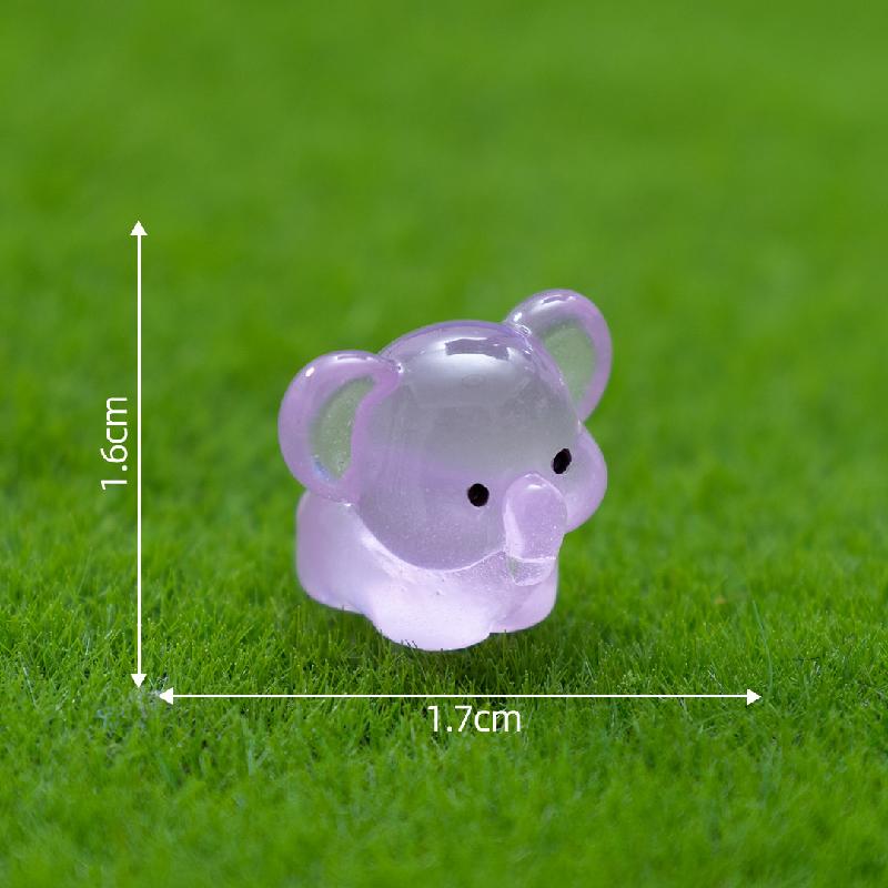 Tiểu cảnh voi phát sáng DIY, phụ kiện tiểu cảnh mini treo bàn resin đáng yêu (ZC-1079)