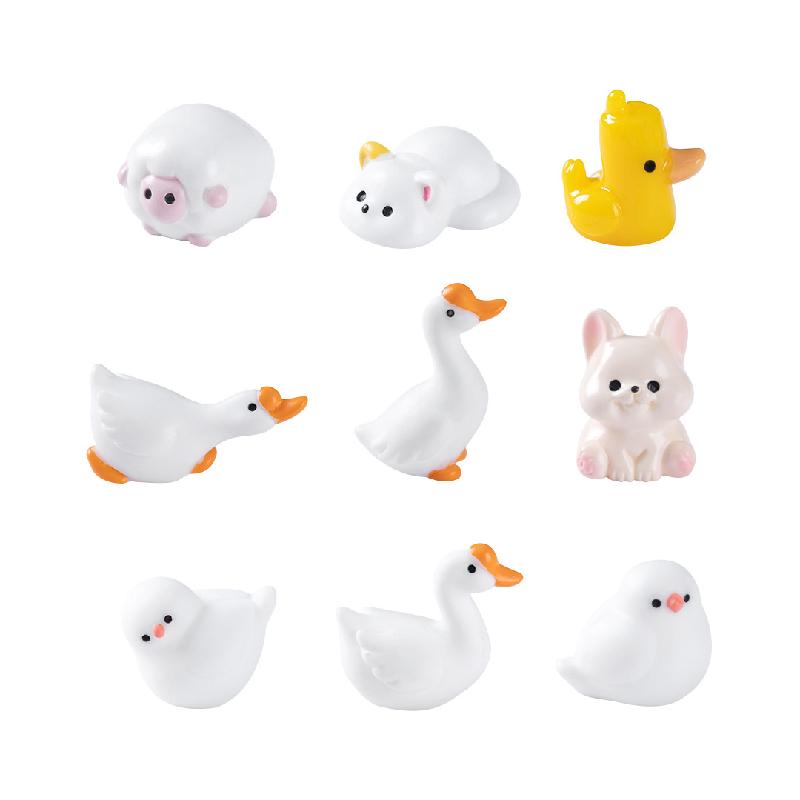 微景观创意可爱动物小猫咪小黄鸭公仔 DIY装饰品挂配件迷你小摆件