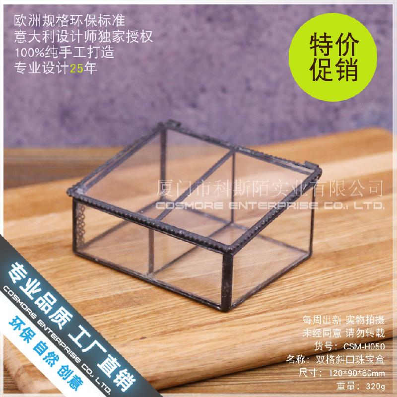 Chậu Đa Giác Nhà kính đôi ngăn vát cạnh Terrarium sen đá (DG-205)