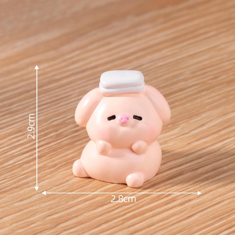 Tiểu cảnh heo trang điểm DIY, phụ kiện tiểu cảnh mini resin garden treo bàn xe đáng yêu cute (ZC-1477)