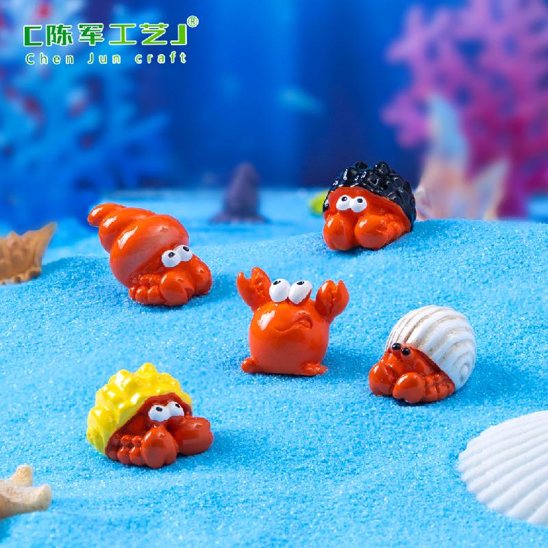 Phụ Kiện Tiểu Cảnh 微景观创意寄居蟹螃蟹海洋造景 DIY装饰品挂配件迷你生态瓶小摆件