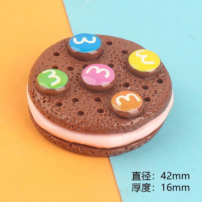 仿真食玩趣味M豆夹心饼干奶油胶diy手机壳发夹头饰鞋扣吊坠挂件批