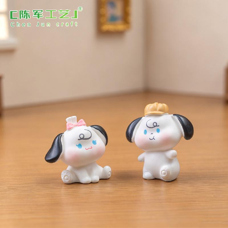 Tiểu cảnh chó con mini trang trí nhà búp bê và xe hơi (ZC-867)
