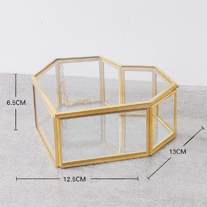 Chậu Đa Giác DG-35 Hộp trang sức nhỏ phong cách Á Đông cổ điển, sáng tạo, tình yêu, thủy tinh