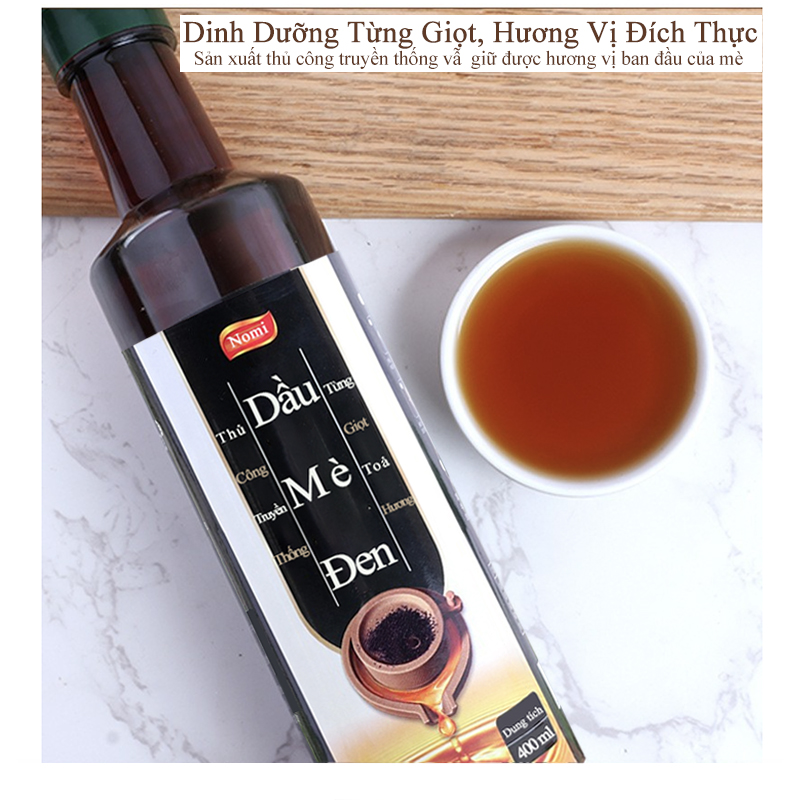 Dầu Thực Vật Dầu mè đen nguyên chất dung tích 1000ml Chai lớn dùng cho nấu ăn, làm đẹp